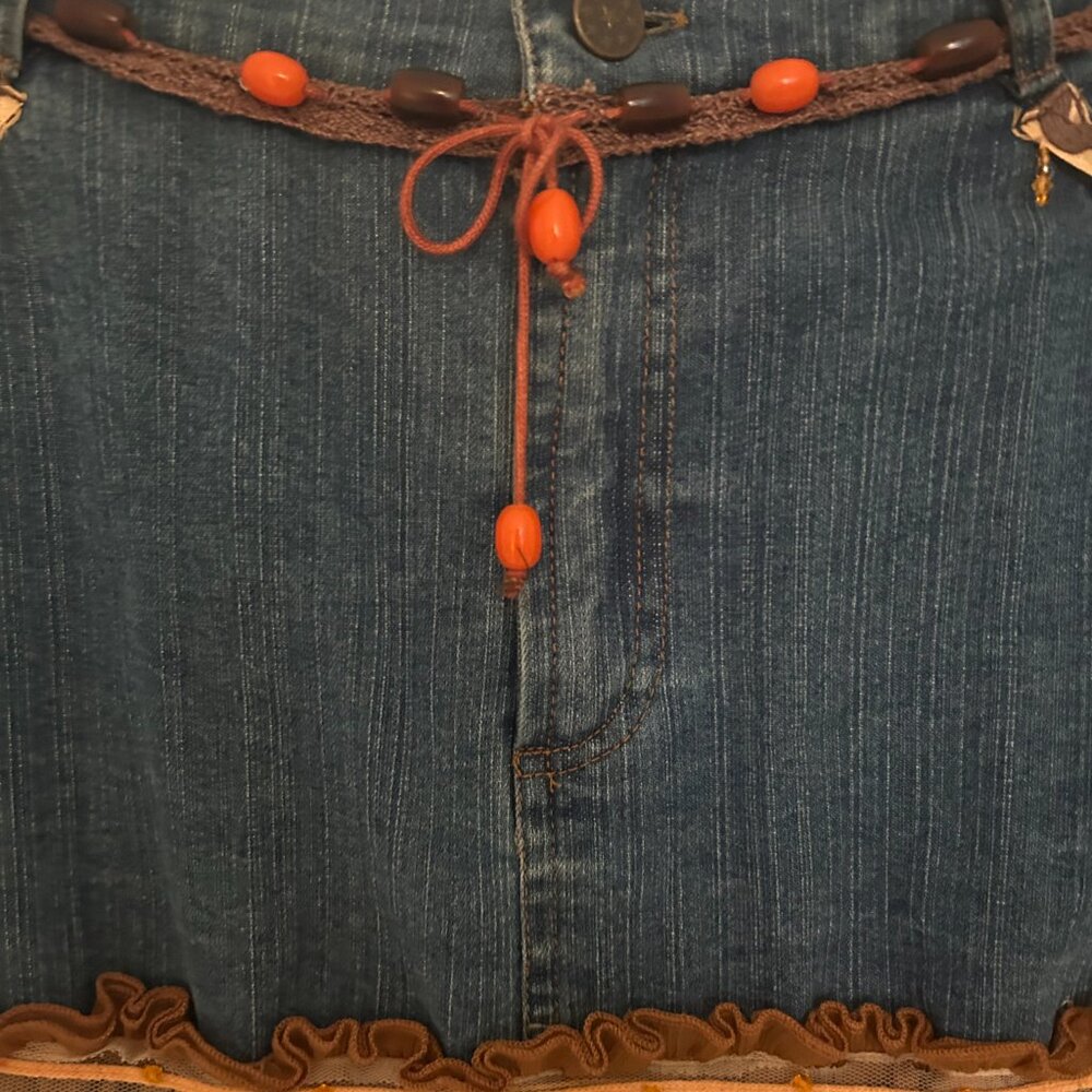 Vintage Paradise NY Jean Tiered Embellished Maxi Skirt - Picture 3 of 9